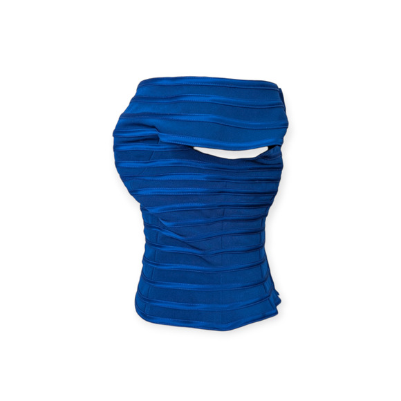 Elegant Blue Off-Shoulder Blouse - Picture 2 of 6